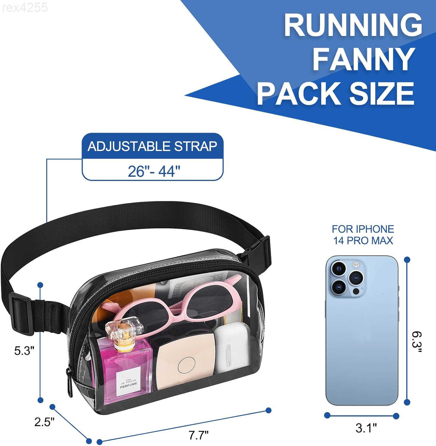 Fanny Pack Stadium ApprovedFashion Belt Bag for Women with Adjustable Strap for Games Concert FestivalW250912