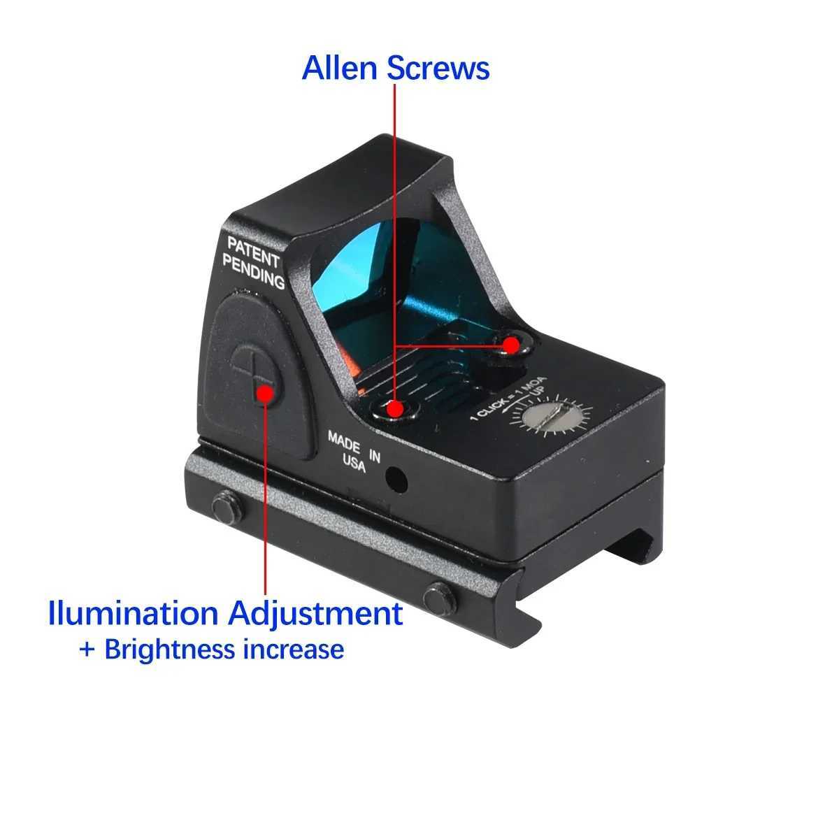 Tactical Red Dot Sight Collimator Reflex Sight Airsoft Hunting Pistol Scope AR15 Optics RifleScope Glock 17 19 for 20mm Rail C250912