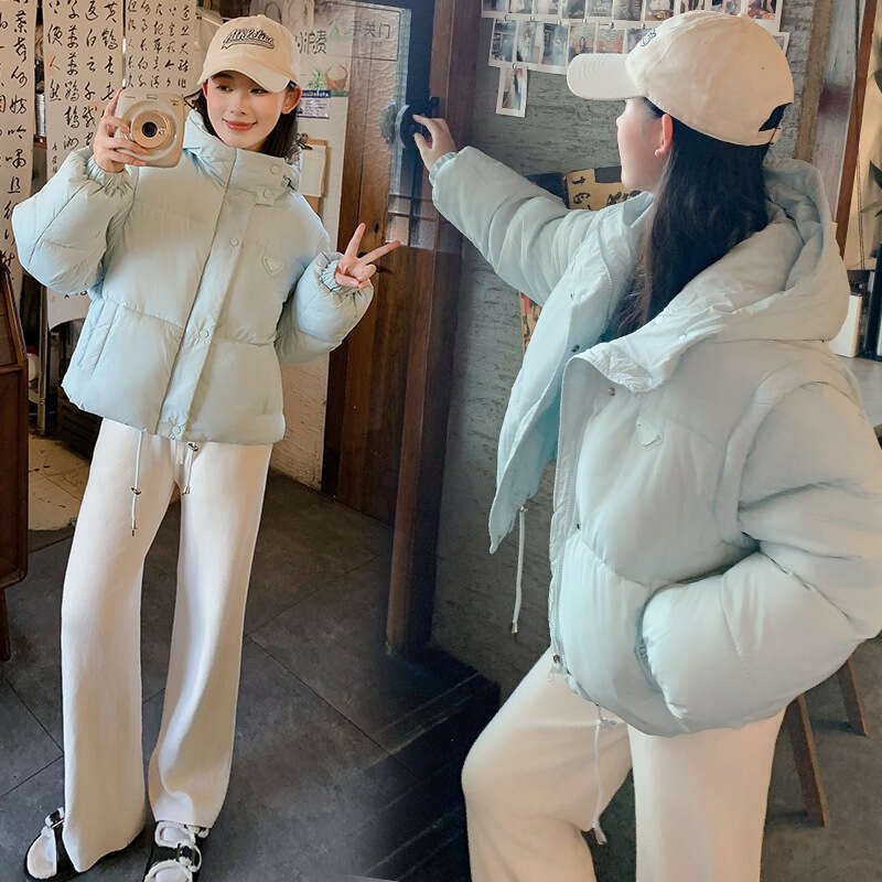 Detachable Sleeve Down For Women Winter New Korean Style Loose Hooded Cotton Coat Short Jacket