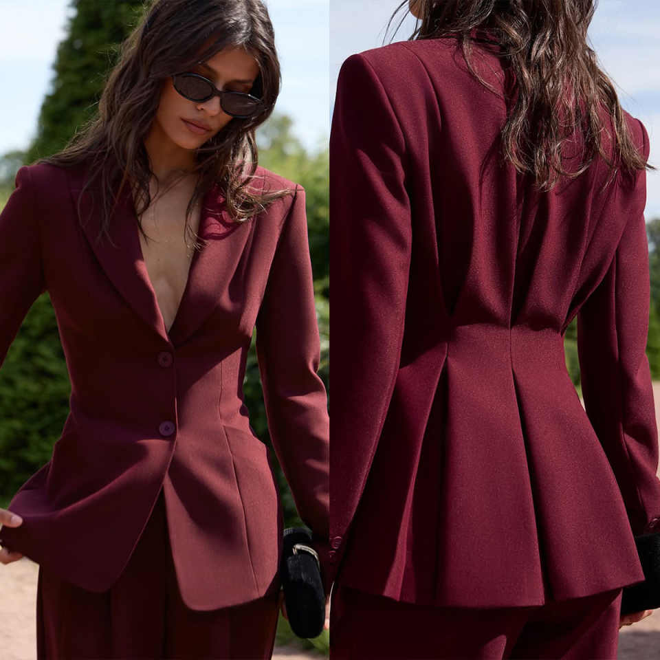 Slim Fit Women Pants Sets For Wedding Pretty Girl Evening Party Blazer Guest Wear Customized 2 Pieces