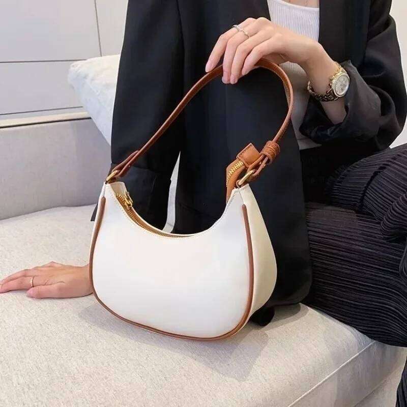 Women Designer Clutch Handbags Solid Color Leather Underarm Shoulder Bag Casual Female Shopper Tote Hobos Bags