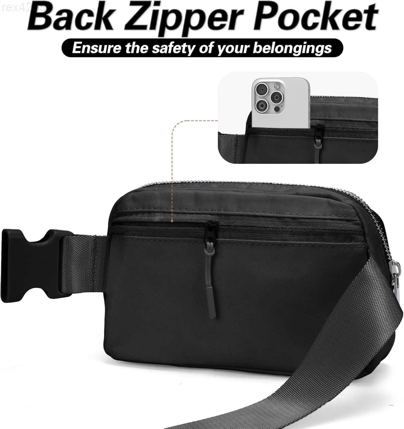 Mini Black Fanny Pack for Women MenValentines Day Gifts for Girls Teens Kids Daughter Sister HerTrendy Stuff Crossbody Bags Cute Everywhere Belt BagsB