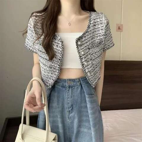 DHEssentials 2025 Summer Super Beautiful Little Chanel Style Jacket for Women, New High-end Cardigan, Versatile and Stylish Short Top