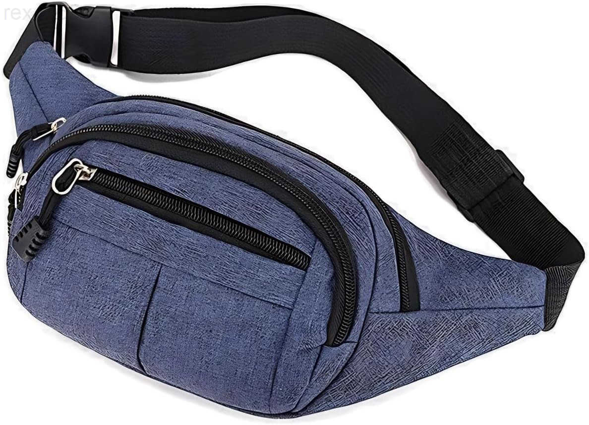 Large Fanny Pack for Women Men Gifts for Enjoy Sports Traveling Workout Casual HandsFree crossbody bags Navy BlueW250912
