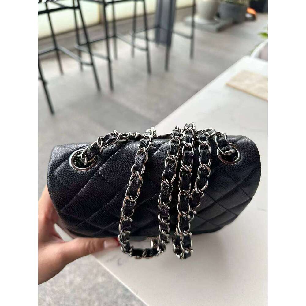 Designer women's Calfskin Chain crossbody Bag Soft leather Handbag purse Metal chain flap shoulder bag