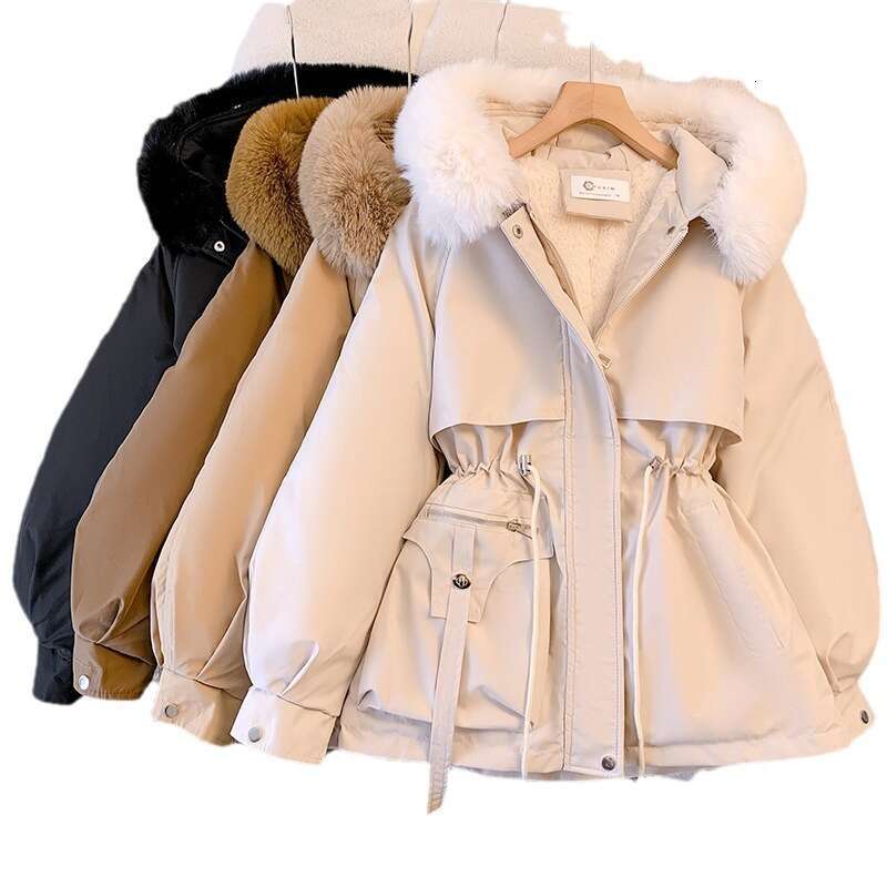 Pai Overcomes Women's Winter New Slimming Down Cotton Fashion Versatile With Thick And Fur Integrated Jacket
