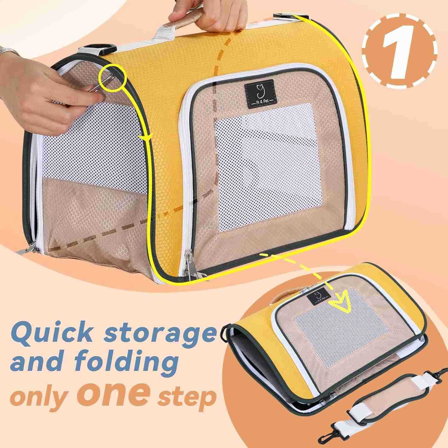 Airline Approved Cat Carrier Dog Carriers SoftSided Portable Pet Travel Washable Carrier for DogsW250912