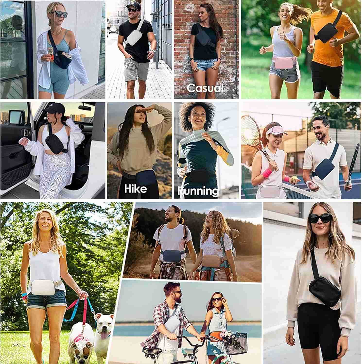 Fanny Pack for Women MenFashion Crossbody Bag Mini Belt Bag with Adjustable Strap and 118in Extension Belt Waterproof Waist Bag for Outdoor Running Hi