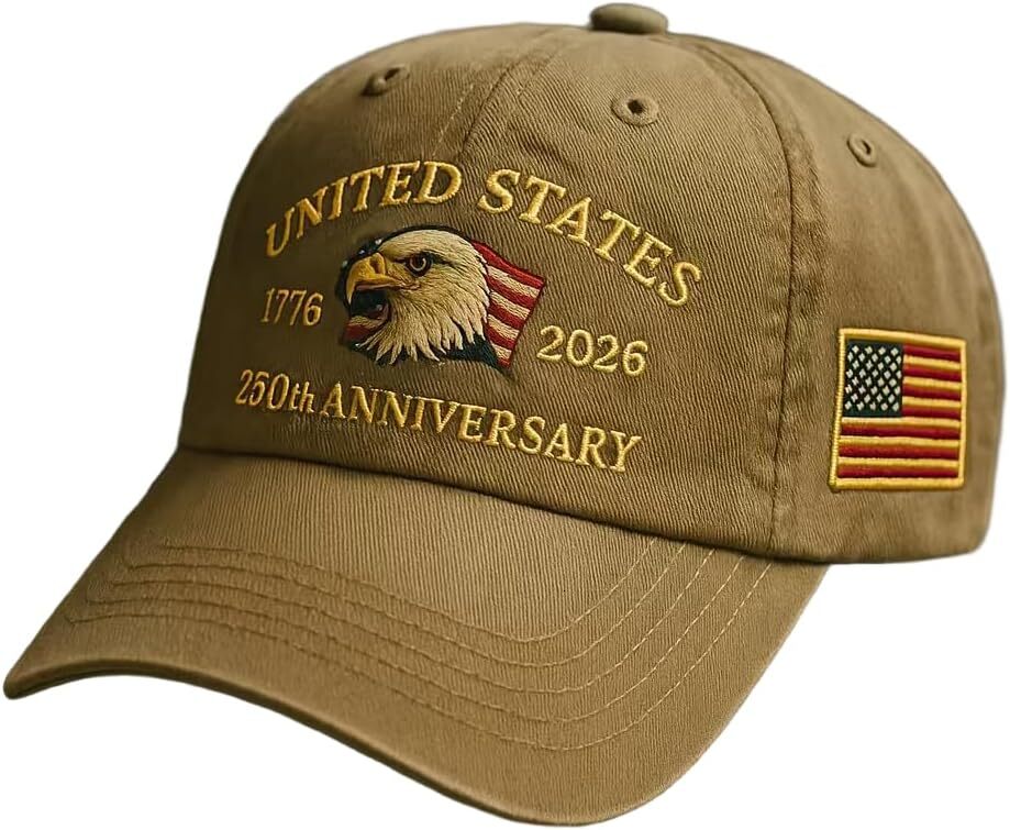 250th Anniversary USA Baseball Cap,Adjustable Retro Embroidered Hat for Men Women Gifts