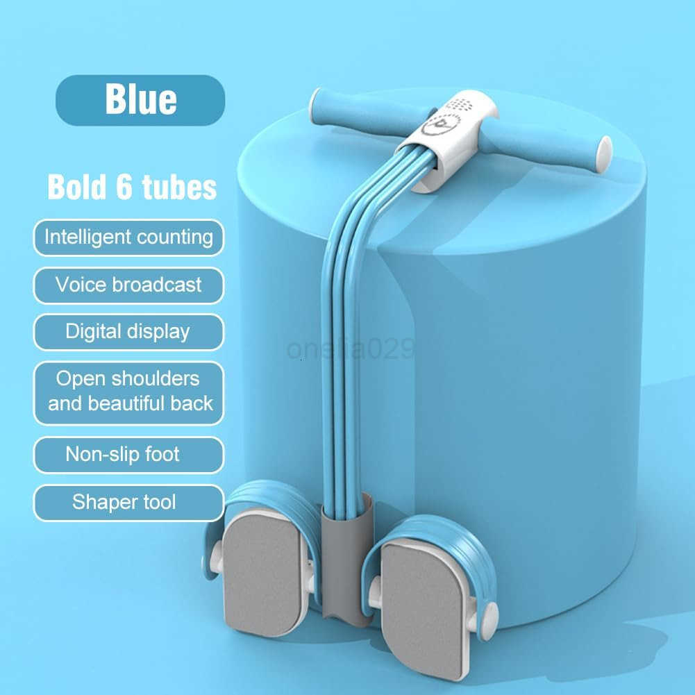 Multifunction Tension Rope6 Tube Elastic Yoga Pedal Puller Resistance BandPedal Puller Resistance RopeFitness Equipment for AbdomenWaistArmLeg Stret W