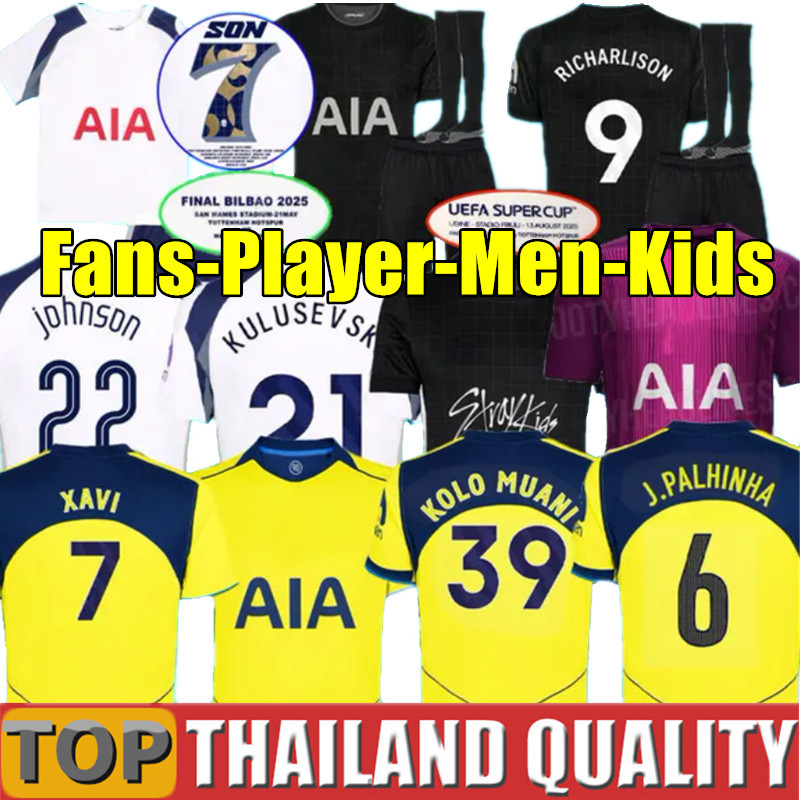 SON XAVI RICHARLISON Soccer Jerseys tOtteNhaMEs KOLO MUANI Kudus 2025 2026 J.PALHINHA Football shirts VICARIO KULUSEVSKI SOLANKE men kids kit tottenhamjersey 25 26