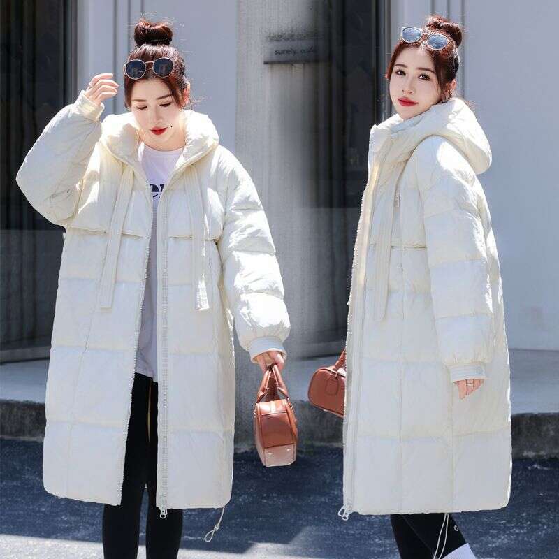 Korean Version Tick Student Blanket Cotton Coat Women's Long Style Over Te Knee Loose Anti Season New Jacket