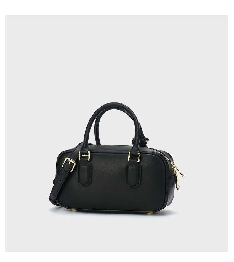 Summer Crossbody Versatile Shoulder Large Capacity Commuter Bowling Korean Niche Genuine Leather Women Bag