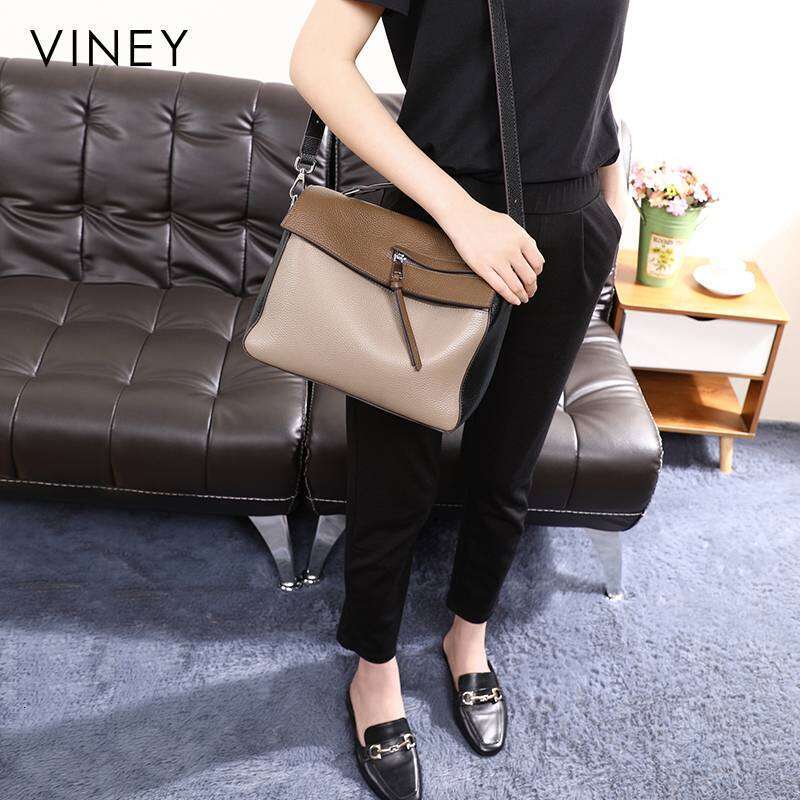 VINEY Women's 2025 New Crossbody Large Capacity Hot-Selling Fashion Hand-Held Genuine Leather Shoulder Bag