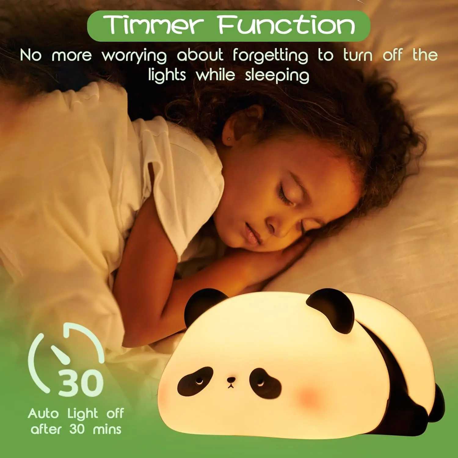 Cute Panda Night Light Food Grade Silicone 3 Level Dimmable Breastfeeding Nursery Nightlight Cute Gifts Stuff for Children C251122