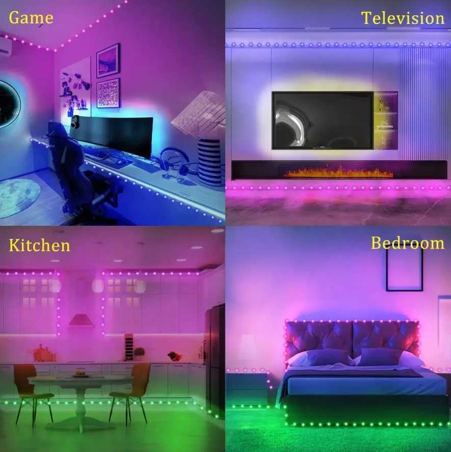 TV Ambient USB LED Light Strip Color Change Music Sycn RGB Selfadhesive 5V Smart APP Control Lights for Home Decor C250912