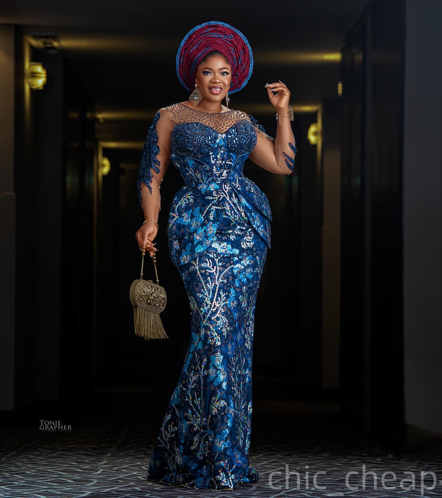 Aso Ebi Royal Blue Mermaid Prom Dresses 2025 Sequined Crystals Evening Formal Party Second Birthday Engagement Gowns Plus Size Dress For Special Occas