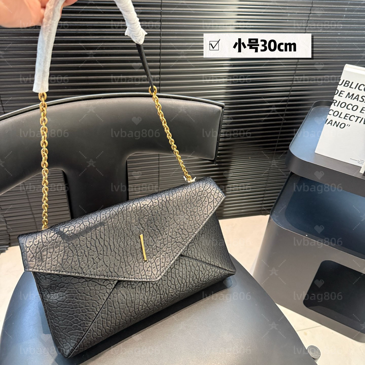 Designer Bag Shoulder Bag Luxury Bag High Quality Women's handbag Purse Crossbody Bag Face Cow Leather Bag Medium Size Black Chain Bag Underar Envelope bag