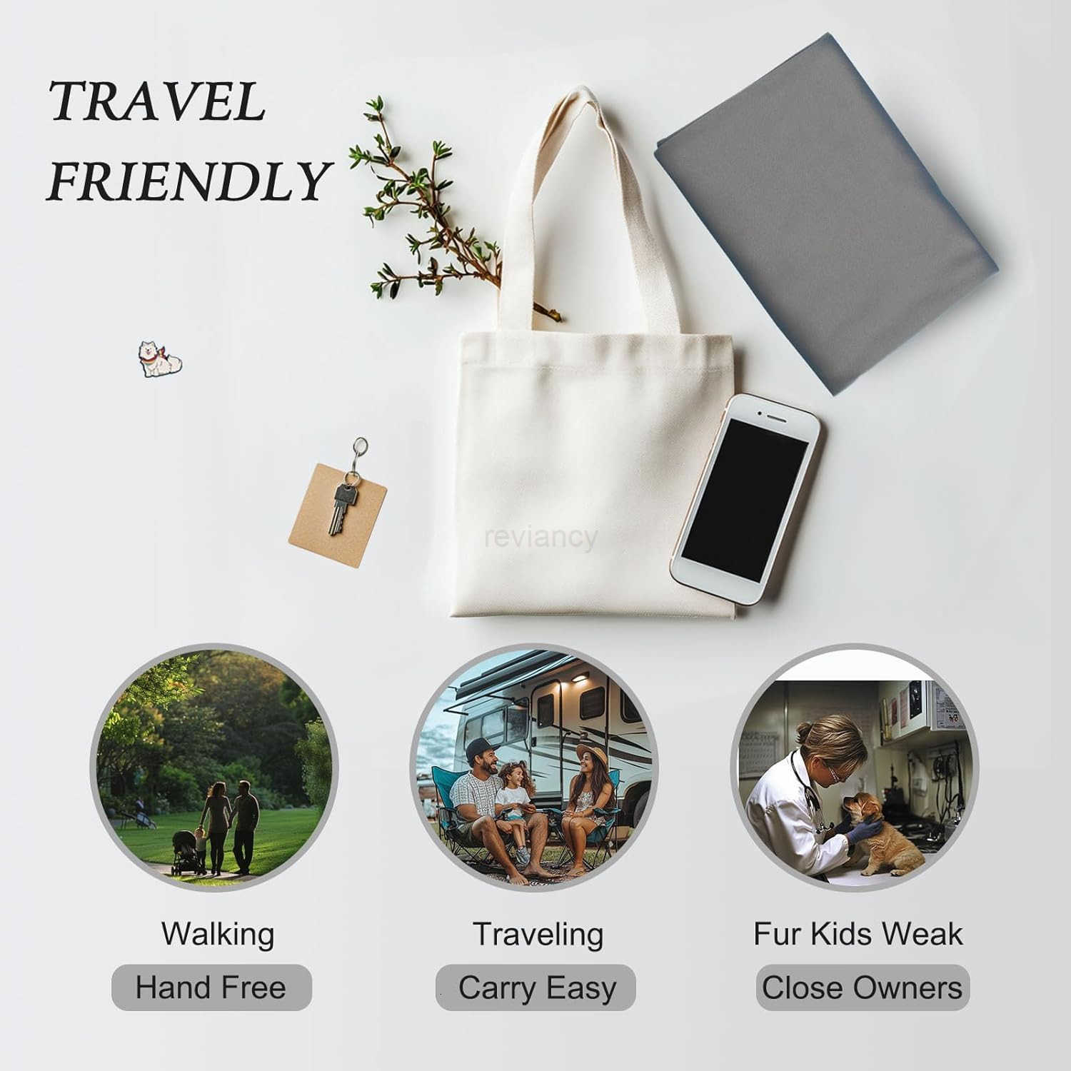 Dog Sling Carrier for Small Dogs Up to 11 lbs Dog Carrier Sling is Easy to Carry Hand Free Keep Warm GreyW250912