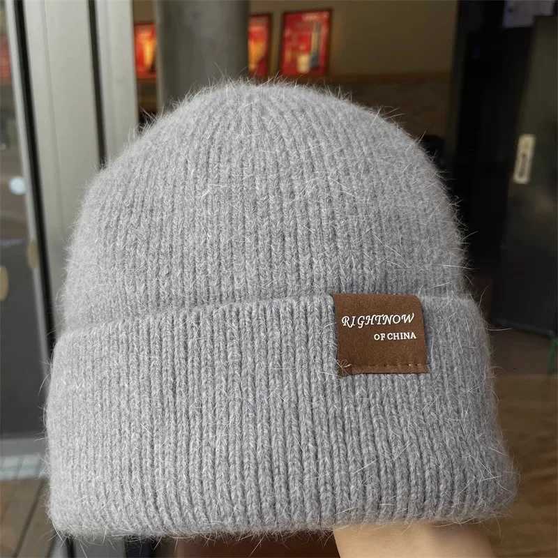 New Rabbit Fur Knitted Hat for Wen ColdProof and Warm Autumn and Winter Hat Korean Sty FeceLi Versati Beanie G250910