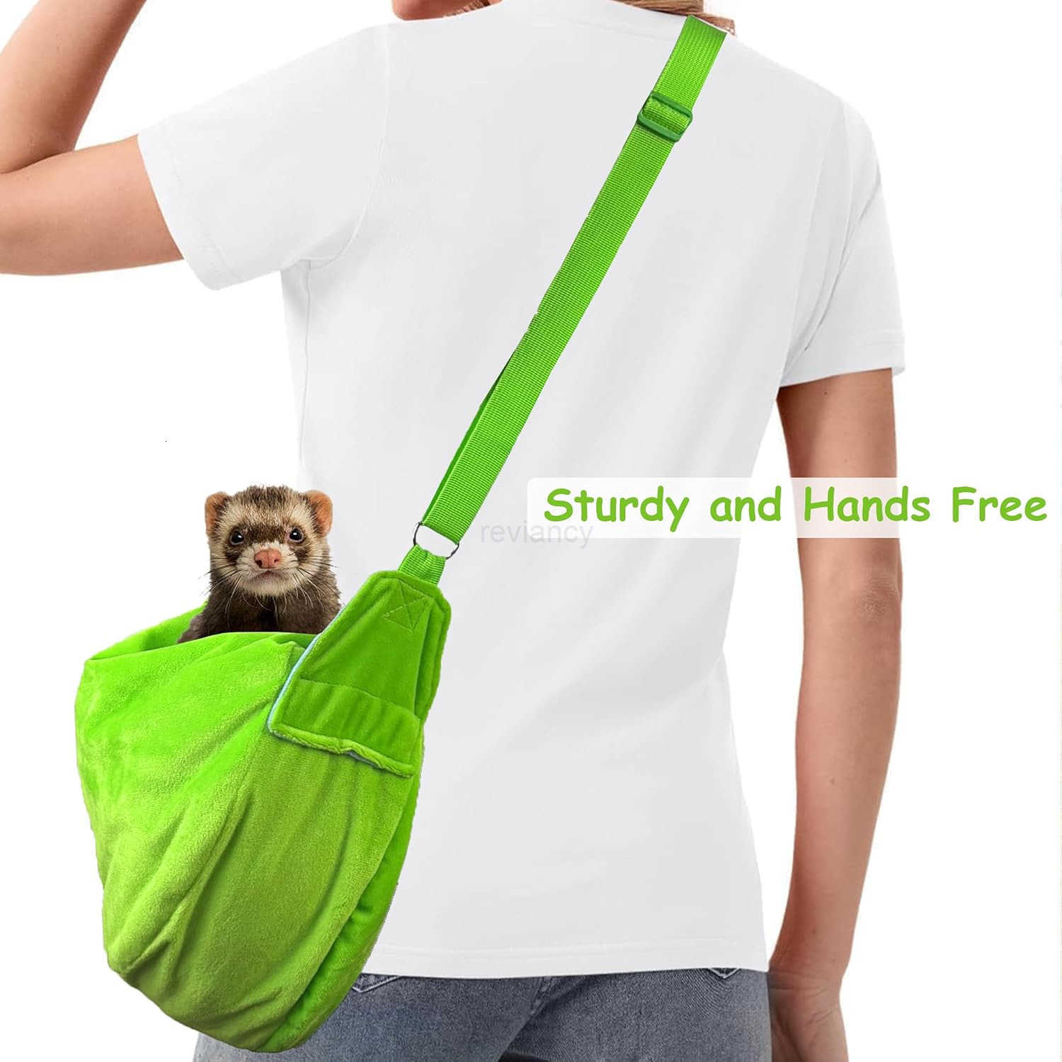 Sling Carrier Small Pet Bag with Adjustable Strap Cozy Bunny Carrying Travel Cuddler HandsFree Bonding Pouch Front for Guinea Pig Puppy Kitten Small A