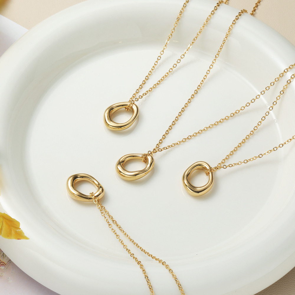 Ins Minimalist Style Niche Design Circle Necklace Female Internet Celebrity Simple Versatile Elegant Collarbone Chain Trendy Accessories
