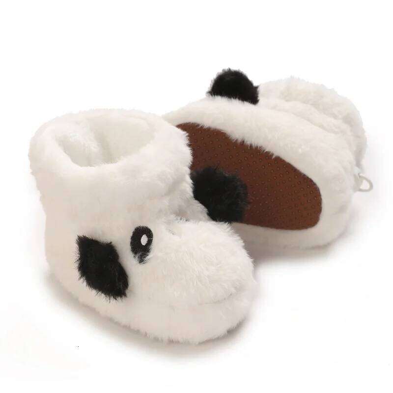 Warm Plush Baby Boots Winter Infant Girl Footwear with Cute Cartoon Design Comfortable Soft Soles for Newborns 0-18 Months