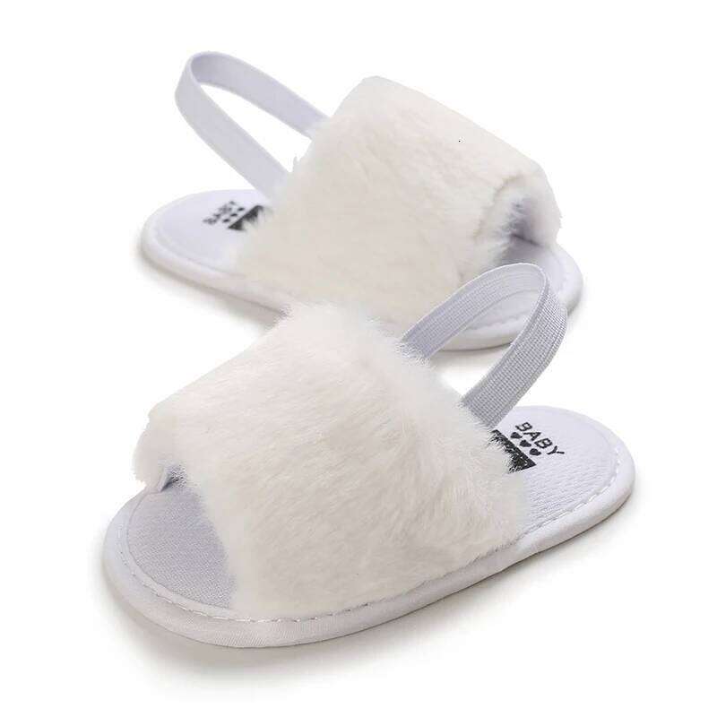 Elastic straps, soles, anti slip slippers, soft and comfortable synthetic fur baby sandals