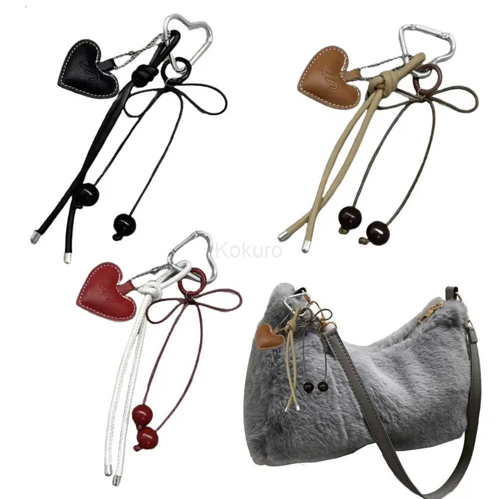 Cherry Bow Heart Keychain Bag Decoration Backpack Decoration Hanging Rope Mobile Phone Decor Bag Pendant 3D Cartoon Key Chains M250912