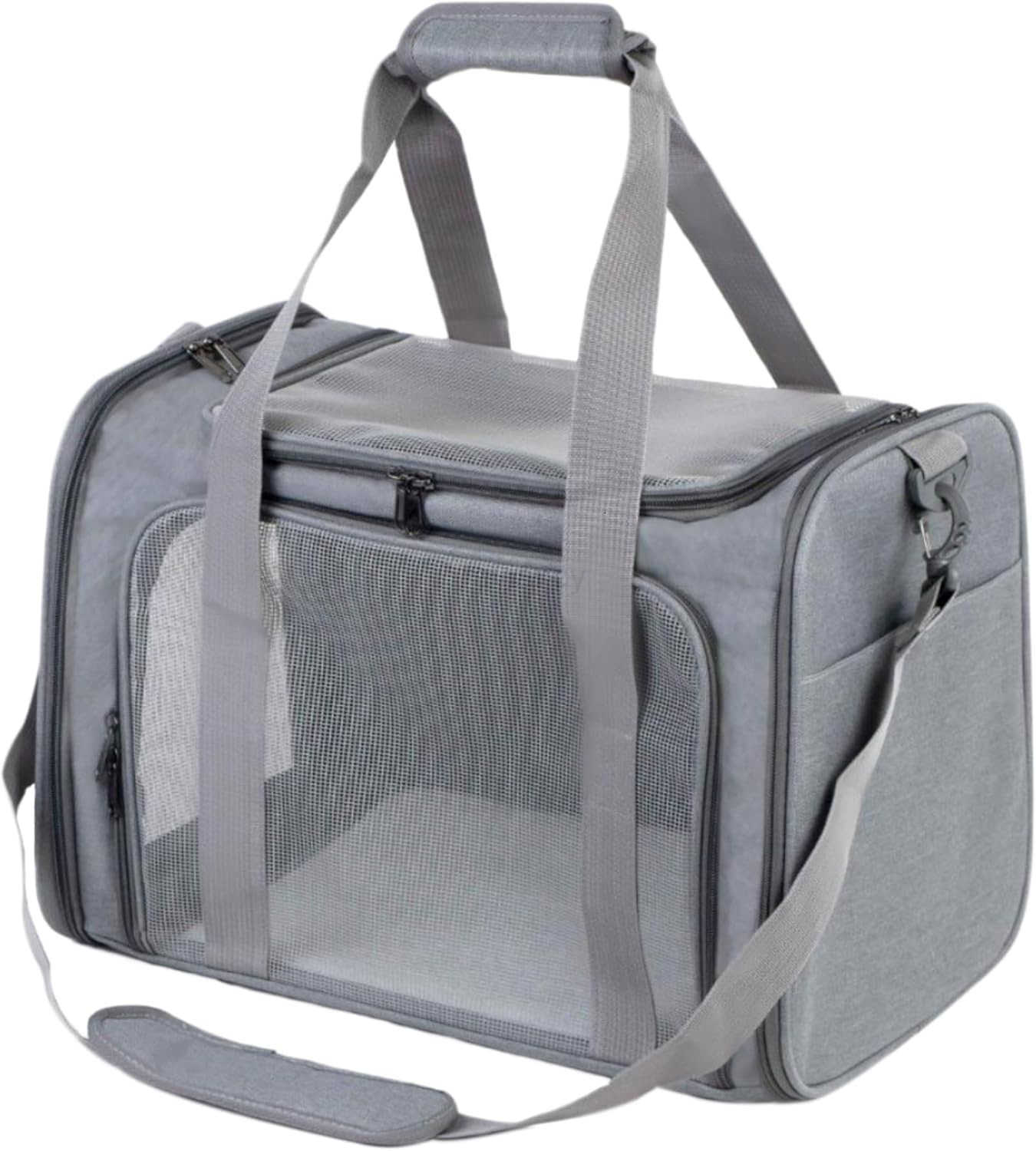 Airline Approved Soft Sided Pet Carrier for Small and Medium Dogs Cats and Puppies Up to 15 lbs Collapsible Portable Travel Bag for Dogs Cats GreyW250