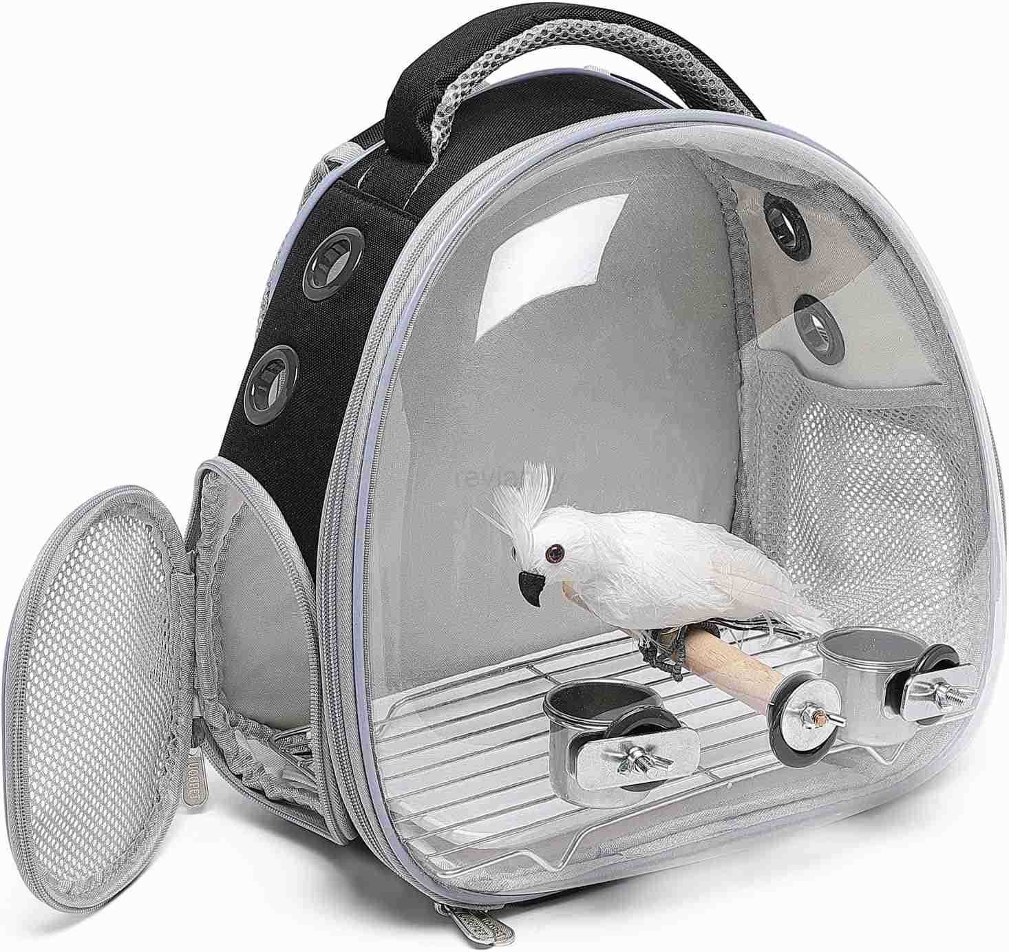 Travel pet Backpack Carrier Hamster Bag Guinea Pig Bird Small Dog cat Turtle Carrier Rabbit Cage Squirrel Bearded Dragon Breathable Hangbag GreenW2509