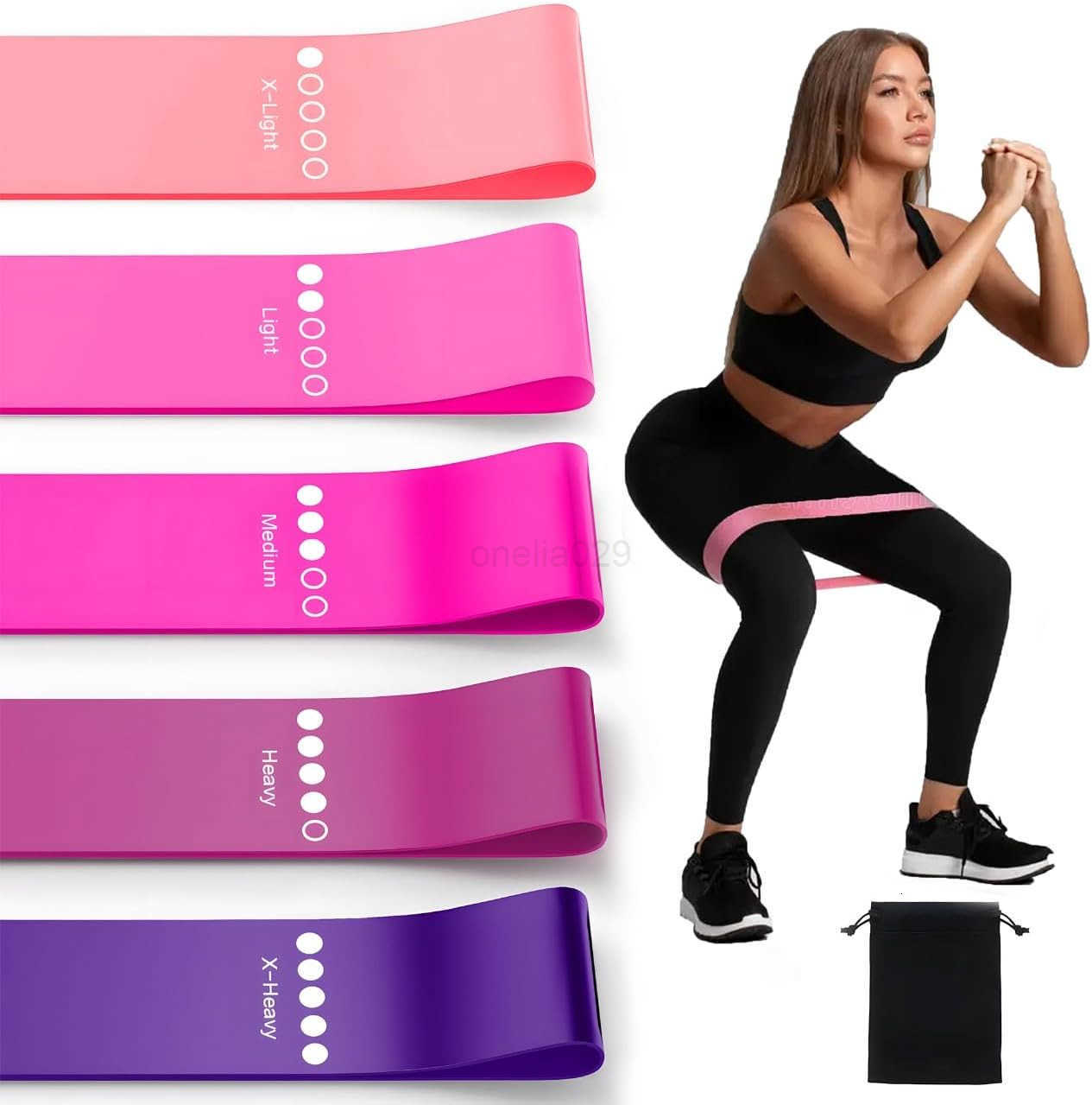 Resistances Band Set Pack of 5 Resistance Bands for Working Out Yoga Starter Set of Stretch Bands for Booty Legs Resistance Bands for Physical Therapy