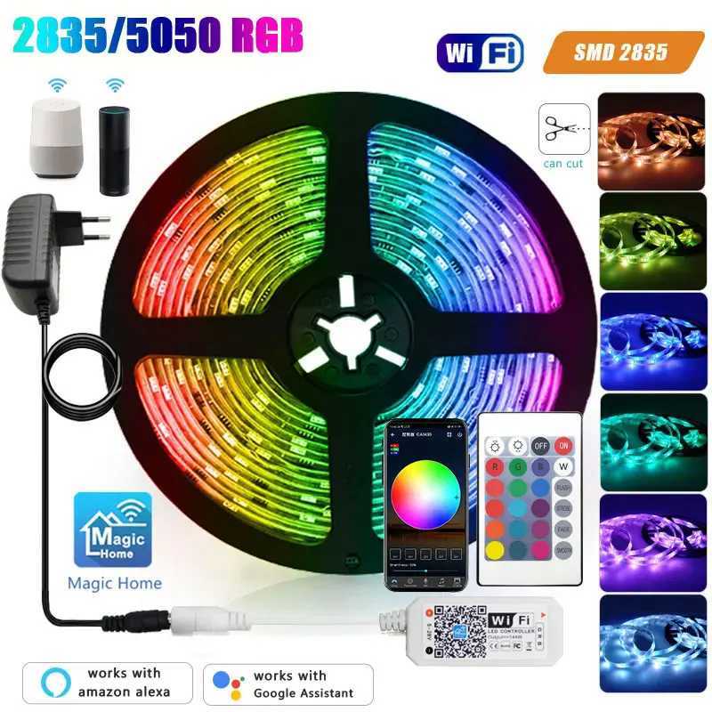 Led Strip Light 12V 5050 2835 Rgb SelfAdhesive Smart Wifi Ribbon 5M 10M 15M 20M 25M 30M Waterproof Outdoor Room Christmas Light C250912