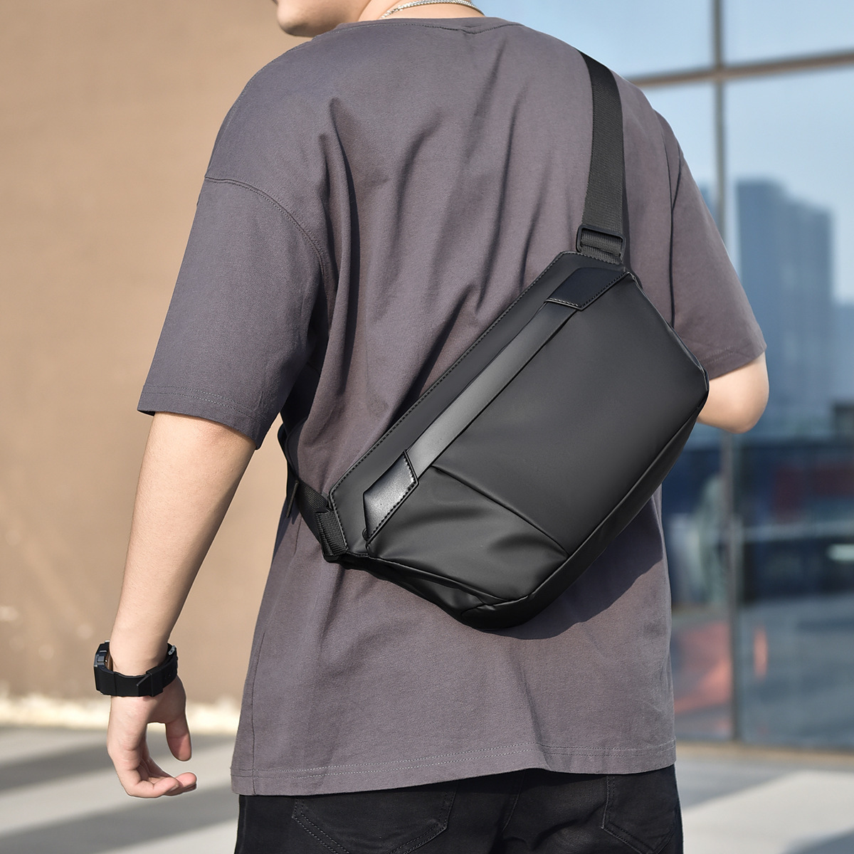 Men S Crossbody Bag Trendy Designer Bag Chest Bag Men S Lightweight Casual Functional Bag Free Shipping Color Block Luxury Bag Crossbody Chest Bag
