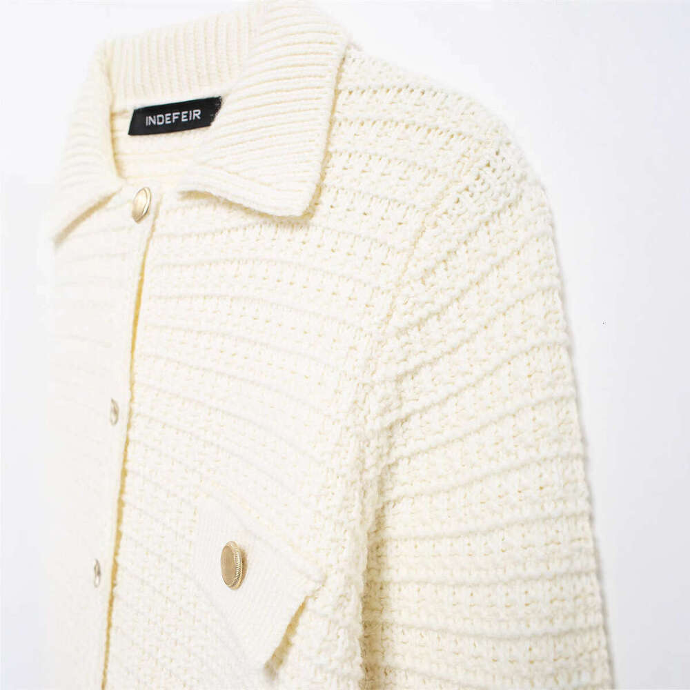 DHEssentials New Knitted Sweater Round Neck Solid Color Loose Pullover Little Chanel Style 6427121