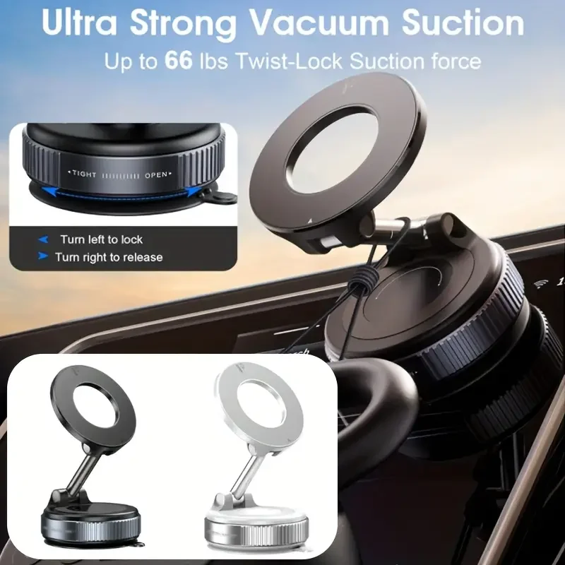 Universal Vacuum Suction Cup Car Phone Holder 360 Rotating Magnetic Foldable Adjustable Hands-Free Portable for samsung S23 S24 iphone 17