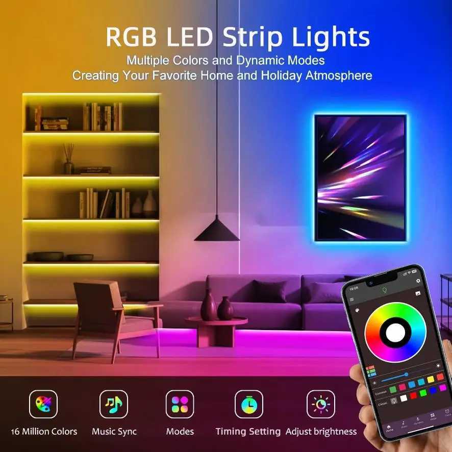TV Ambient USB LED Light Strip Color Change Music Sycn RGB Selfadhesive 5V Smart APP Control Lights for Home Decor C250912