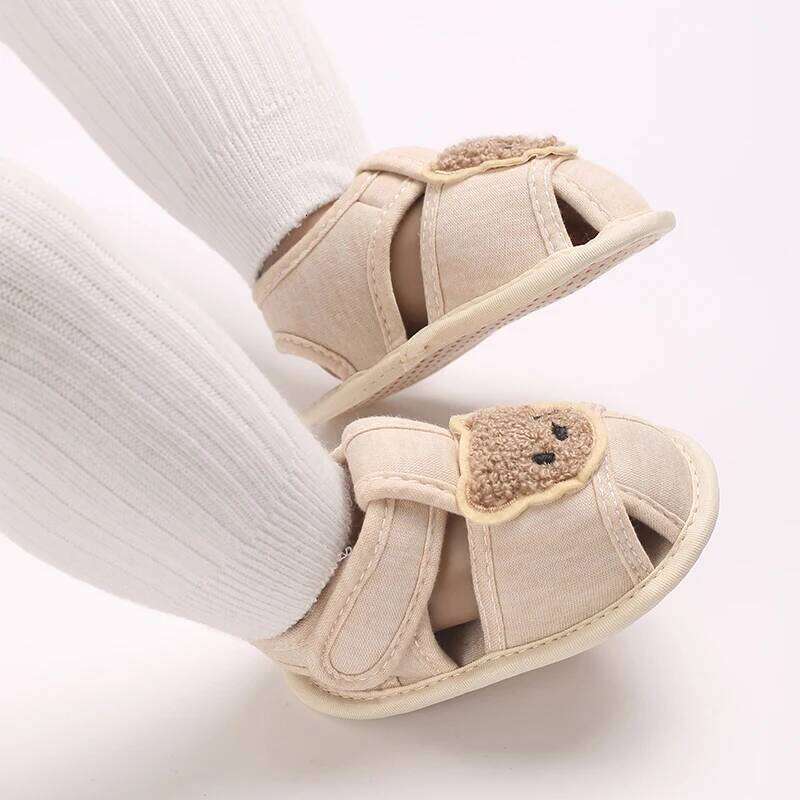 Fashionable popular baby cute teddy bear casual sandals first step walking shoes for boys and girls