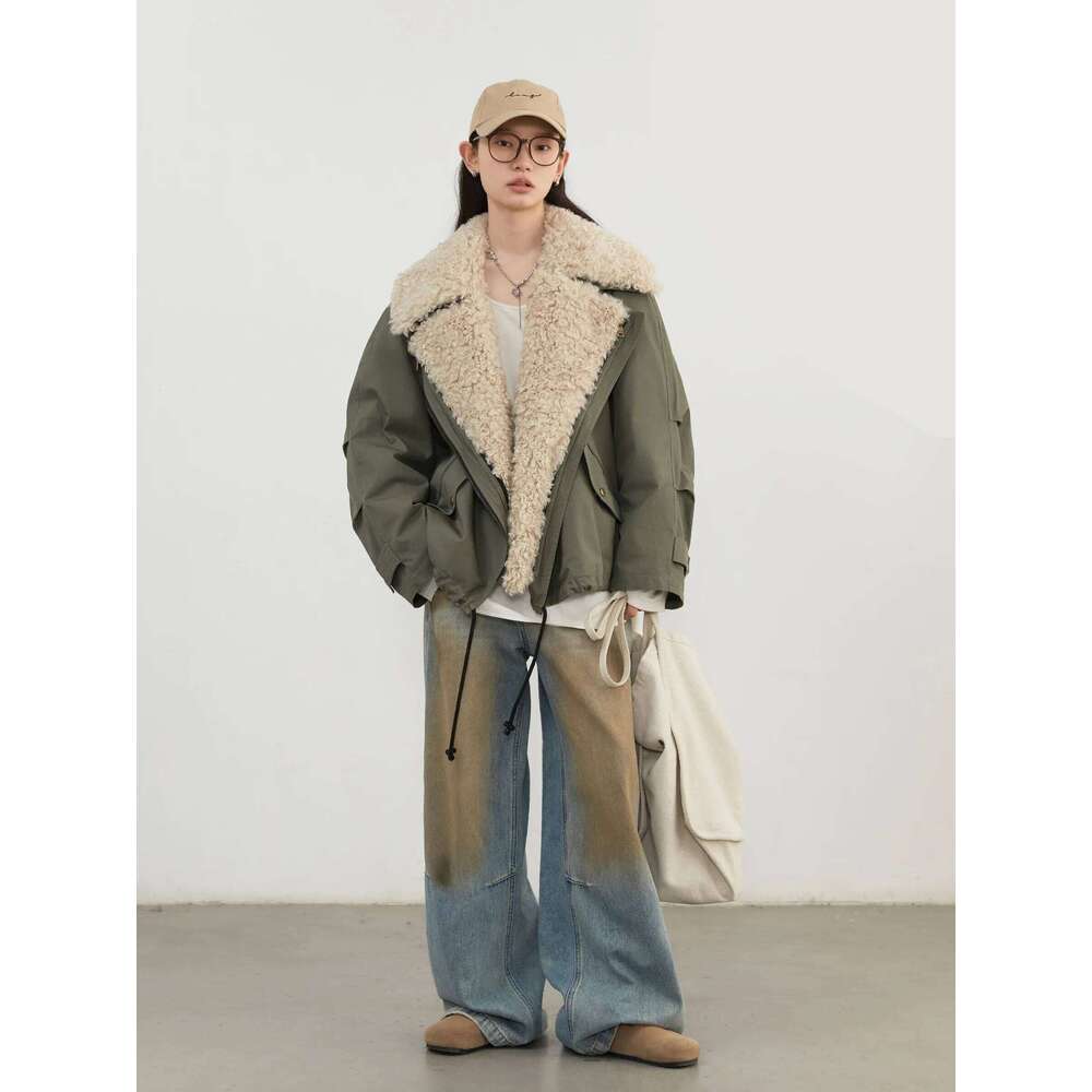 CHIC VEN Women Coats Streetwear Loose Casual New Retro Motorcycle Cotton Jacket Thick Warm Female Overcoat Autumn Winter