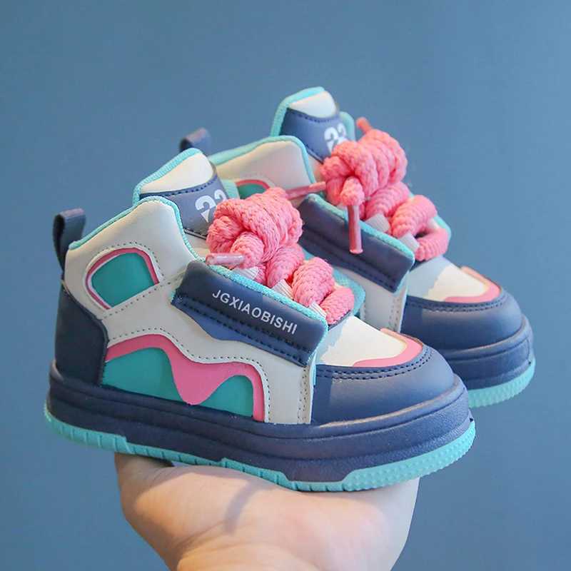 Childrens Spring Autumn New Sports Shoes Boys Casual Trend Board Shoes High Top Girls Fashion Dopamine Running Shoes Sneakers Y250912