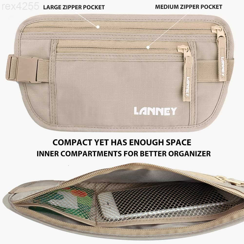 Money Belt for Travel Slim RFID Blocking Women and Men Hidden Travel Pouch Under Clothes Passport Holder Protect Cash Documents Credit Card Bonus 2 RF