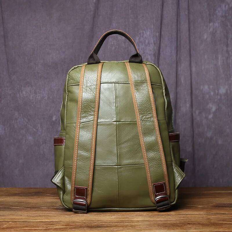 Designer Bags Genuine Leather Backpack For Men Casual College Style Book Cover Layered Cowhide Simple And Fashionable 15 Inch Laptop Bag Luxury Bag