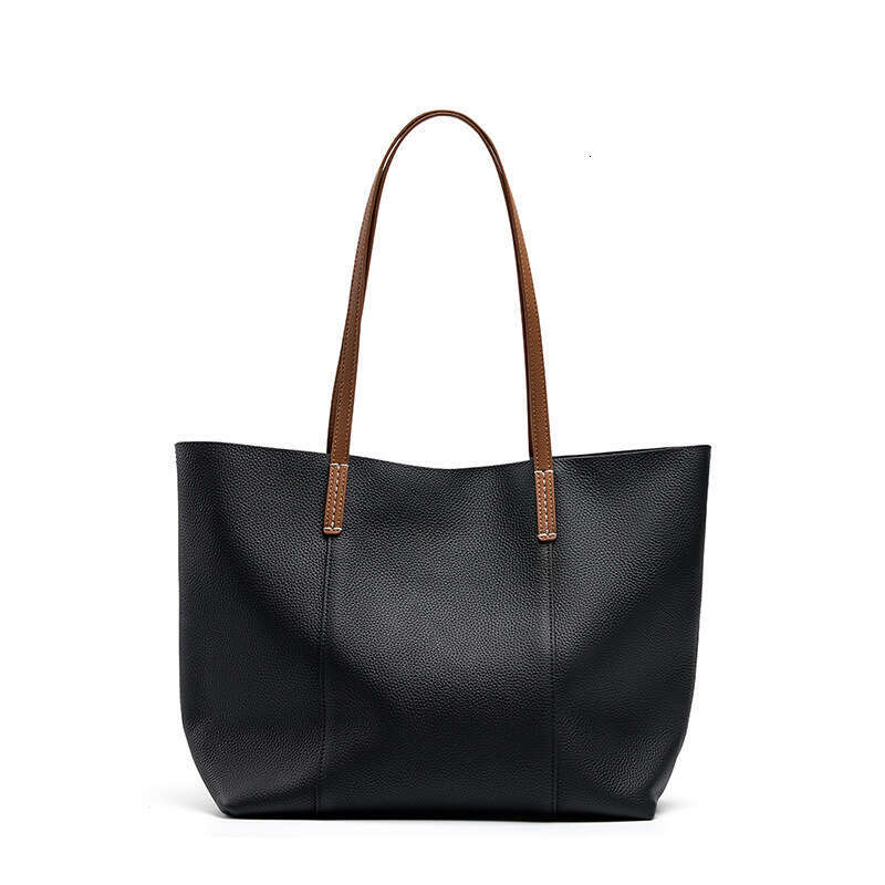 New Top Layer Cowhide Handmade Tote Women's Commuter Capacity Handheld Shoulder Bag, Large Bag B5