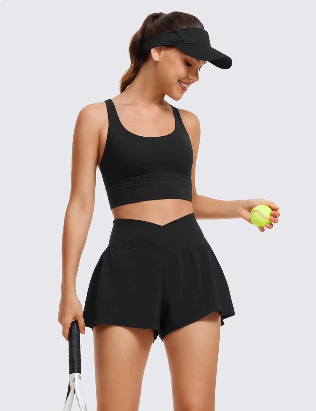 Crossover Athletic Shorts for Women 2 in 1 Flowy Running Shorts Spandex Butterfly Workout Tennis Skorts 250912