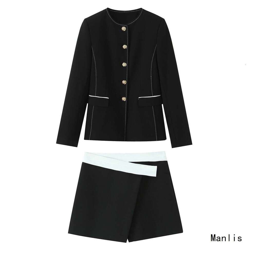 DHEssentials Z Style 2025 New Fashion Women's Trim Stitching Blazer 8667555 Skirt Pants 1165223