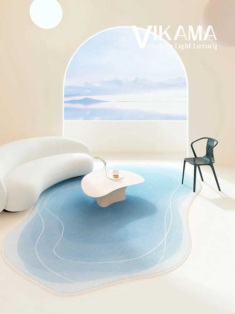 VIKAMA Winter Pink Girls Bedroom bed decoration Fluffy carpet cream small fresh living room sofa irregular soft nonslip rug C912 H260226