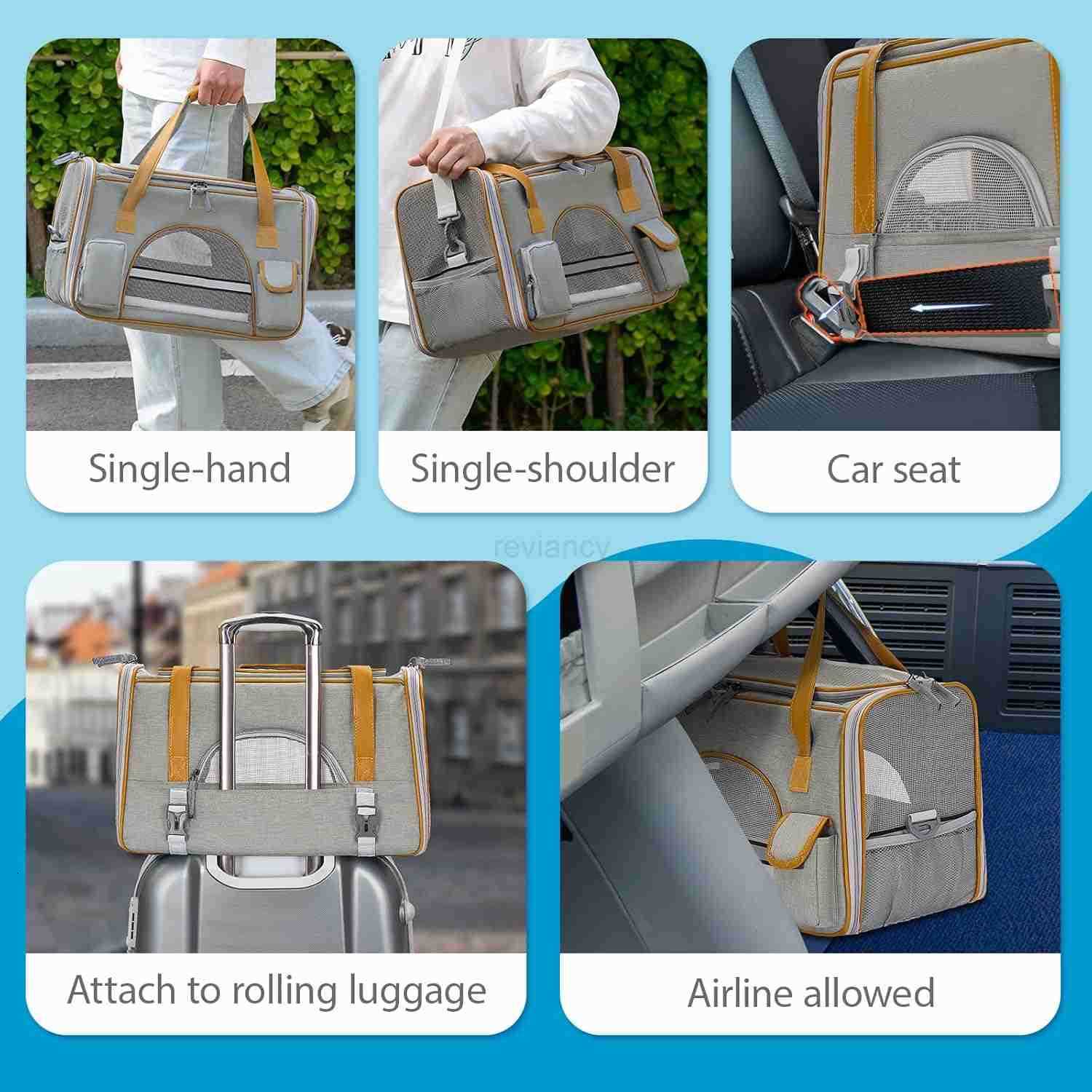 18x11x11 Inches Cat Carrier Fits Pets Up to 17 lbs AntiCollapse Design Multiple Storage Pockets Cat Carrier Soft Ideal for Medium Cats Puppy Rabbits a