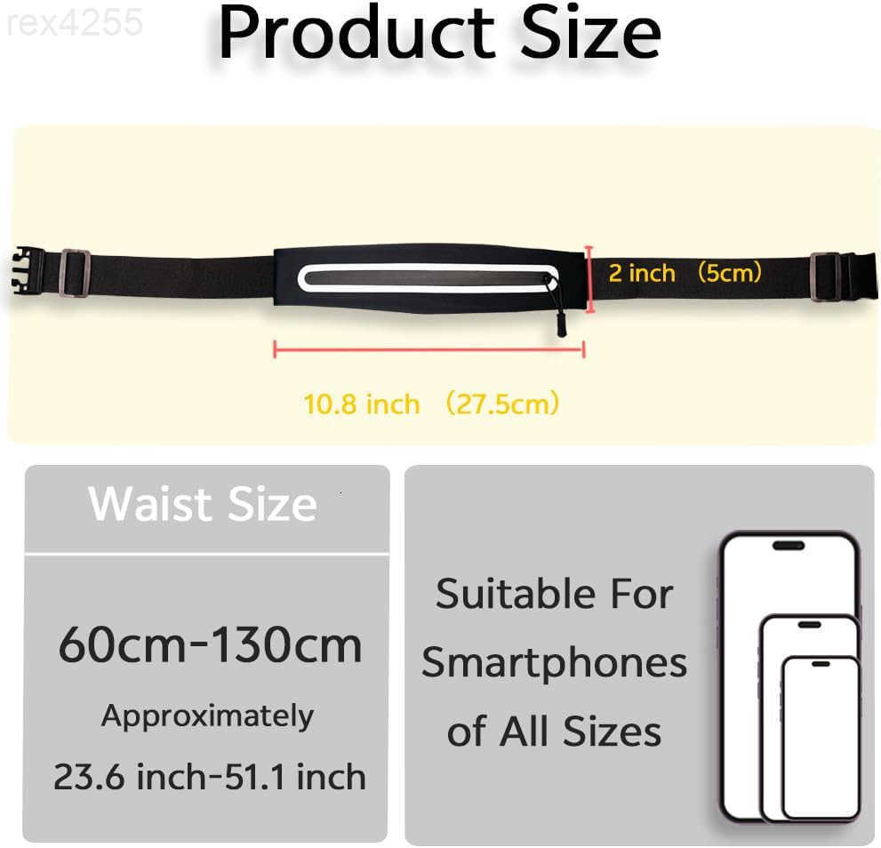 Slim Running Belt Fanny Pack for Women MenRunning phone holderRunning Waist Pouch bag for Workout JoggingMoney beltRunner Gear AccessoriesBlackW250912