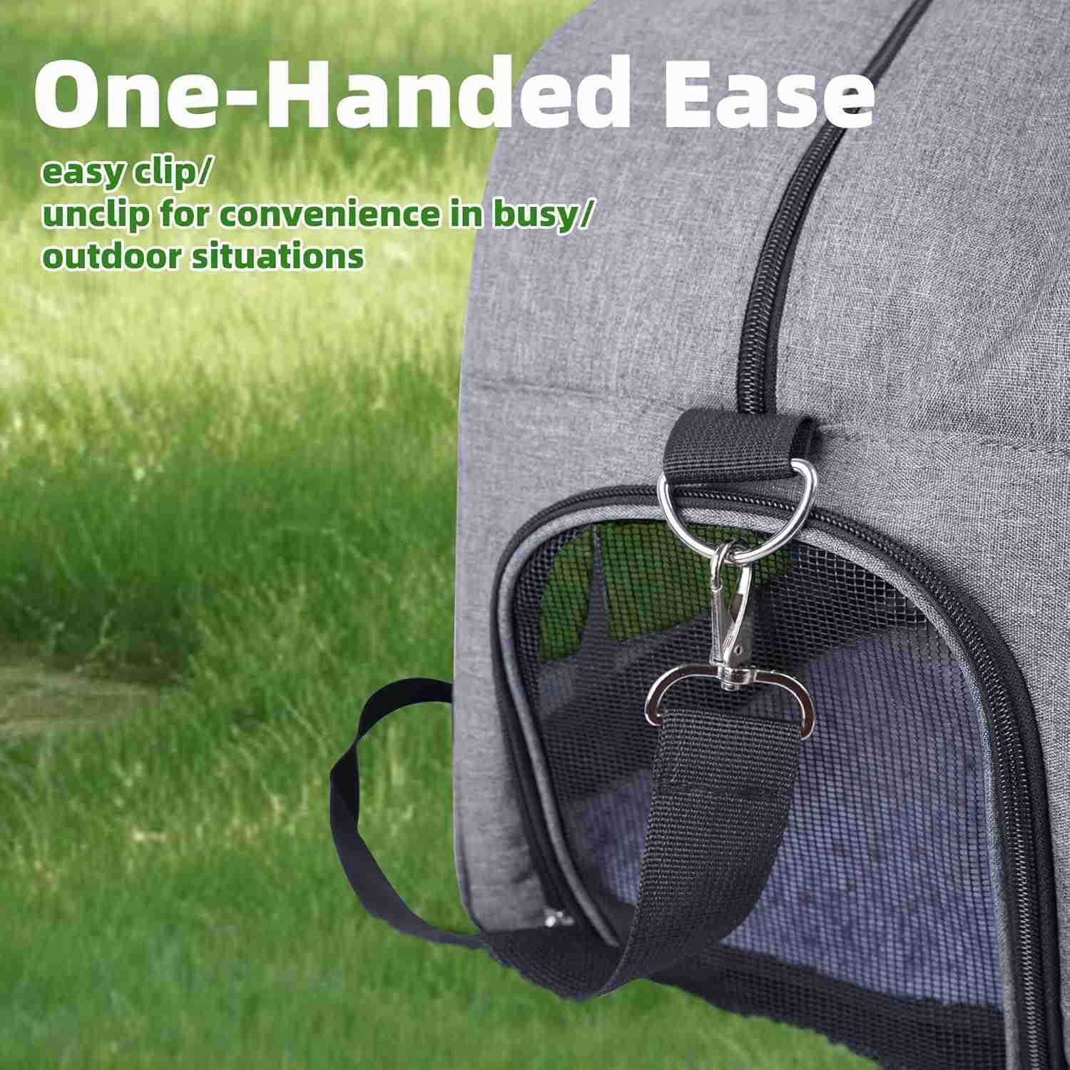 Cat Carrier for Small Cats Dogs SoftSided Pet Carrier for Cats Puppies Small Pets Lightweight Comfortable Travel Cat Dog Carrier GreyW250912