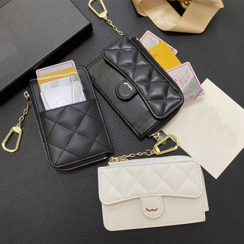 Lanyards Designer bag charm KEY POUCH Zipper Purses Money Mini Women Mens Key Chain Ring Credit Card Holder Vintage Small Coin Purse Wallet Bags Pendant